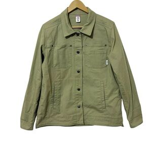 Stio Women’s Large Green Ralston Canvas Work Jacket Button Up Workwear Utility